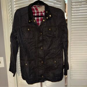 Banana Republic Jacket Women’s  M Navy Field Waxed Chore Flannel Lined Pattern